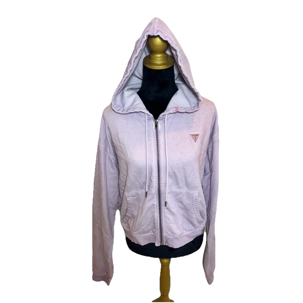Vintage GUESS Size L Established 1981 Full zip Hoodie Woman's Light Purple